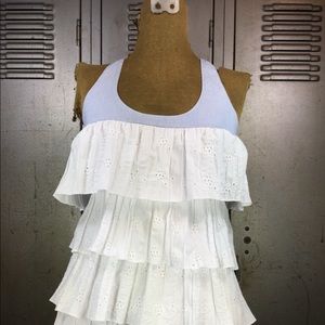 Fresh Karma Frilly Eyelet Racerback Tank.